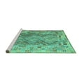 thumbnail image 2 of Ahgly Company Machine Washable Indoor Square Southwestern Turquoise Blue Country Area Rugs, 5' Square, 2 of 4