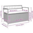 thumbnail image 2 of vidaXL Garden Storage Bench with Cushion Grey Poly Rattan, 2 of 5