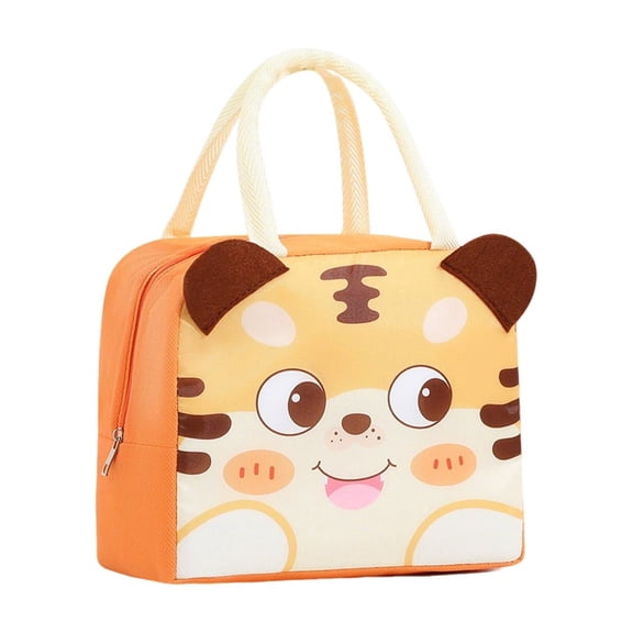 Yhmxh Cute Cartoon Insulated Lunch Bag, Reusable Thermal Lunch Tote Box with Zipper, Portable Food Storage Lunch Handbag, Leakproof Oxford Fabric Cooler Lunch Container for Picnic Travel