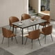 thumbnail image 4 of Mesa de Comedor Escritorio Oficina Moderna de Piedra Sinterizada Gris 140x80 cm Estilo Elegante Interior Exterior, 4 of 10
