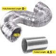 thumbnail image 5 of iPower 4 Inch 195 CFM Inline Ventilation Fan Vent Blower, 8 Feet Non-Insulated Flex Air Aluminum Foil Ducting with 2 Clamps for Greenhouses Grow Tent Circulation, Black and Silver, 5 of 7