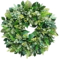 thumbnail image 7 of 24 Inch Green Wreath for Front Door - Artificial Greenery Wreath with Berries, Indoor Outdoor All Season Year Eucalyptus Wreath for Farmhouse Home Decor, Spring Summer Fall Winter, 7 of 7