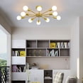 thumbnail image 4 of Semi Flush Mount Ceiling Light,10-Light E26 Base Modern Black Sputnik Chandelier,Industrial Ceiling Lamp Fixture for Kitchen Farmhouse Living Room Dining Room (Bulbs Not Included), 4 of 6