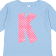 thumbnail image 4 of Inktastic Pink and White Polka Dots Letter K Boys or Girls Long Sleeve Toddler T-Shirt, 4 of 5