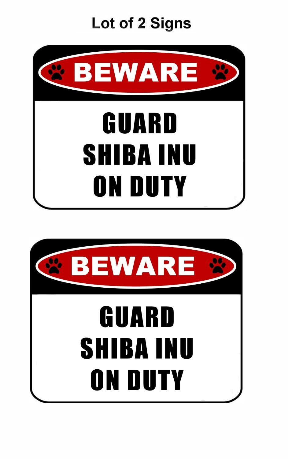 v2 2 count "Beware Guard Labradoodle on Duty" Laminated Dog Sign