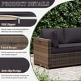thumbnail image 3 of Snubbull 14 Piece 25.6" x 25.6" Patio Cushion Covers Replacement, Outdoor Patio Wicker Sofa Washable Cushion Slipcovers with Zipper, Grey, 3 of 8