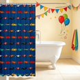 thumbnail image 3 of Erosebridal Cartoon Car Shower Curtain 72Wx72L, Sports Car Bathroom Curtain, Navy Blue, 3 of 5