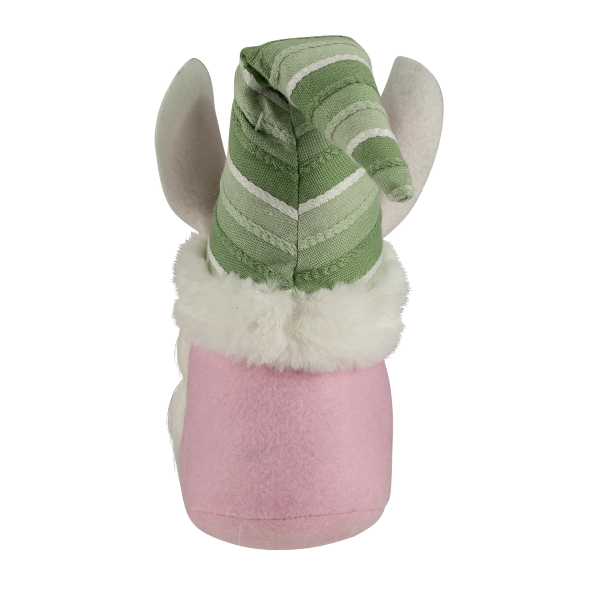 Northlight 13" Pink and Green Gnome Girl with Bunny Ears Easter Figure