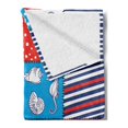 thumbnail image 2 of Geometric Soft Flannel Fleece Throw Blanket, Checkered Style Nautical Elements Composition with Anchor Helm and Fish Motifs, Cozy Plush for Indoor and Outdoor Use, 60" x 80", Multicolor, by Ambesonne, 2 of 5