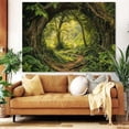 thumbnail image 3 of Forest Tapestry Green Landscape Wall Tapestry, Nature Tapestries for Bedroom Ceiling Tapestries Wall Hanging for Bedroom Living Room Wall Decor Forest 50"x60", 3 of 7