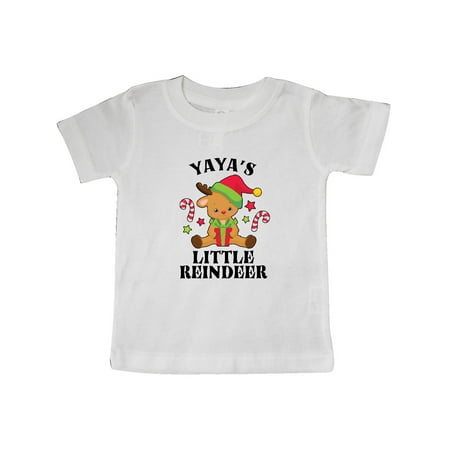 

Inktastic Christmas Yaya s Little Reindeer with Candy Canes Gift Baby Boy or Baby Girl T-Shirt