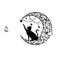 thumbnail image 1 of Figura Decorativa Abstracta De Gato En Resina, Ideal Para Dormitorio, Oficina, Tienda O Estantería. Arte De Pared De Metal Con Forma De Gato Negro Y Luna. Regalo Coleccionable Para Amantes De, 1 of 8