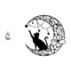 thumbnail image 1 of Estatua de resina de un gato pensativo sentado. Figura decorativa para pared. Escultura de gato hecha de poliresina y hierro. Ideal para decoración de, 1 of 8