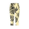 thumbnail image 5 of lcziwo Sales of The Day Lightning, Womens Milk Silk Soft Cropped Leggings 2025 Summer Palm Trees Beach Leggings Casual High Waisted Tummy Control Workout Tight Capris Yellow L, 5 of 6