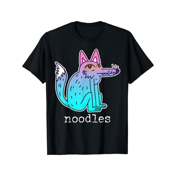 Unisex Weirdcore Artistic Gradient Wolf Noodles T-Shirt