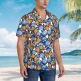 thumbnail image 3 of Fuzoiu Colorful Butterfly1 Print Hawaiian Shirt for Men, Summer Beach Casual Short Sleeve Button Down Shirts, Men’s Beach Summer Shirts with Pocket,3X-Large, 3 of 7