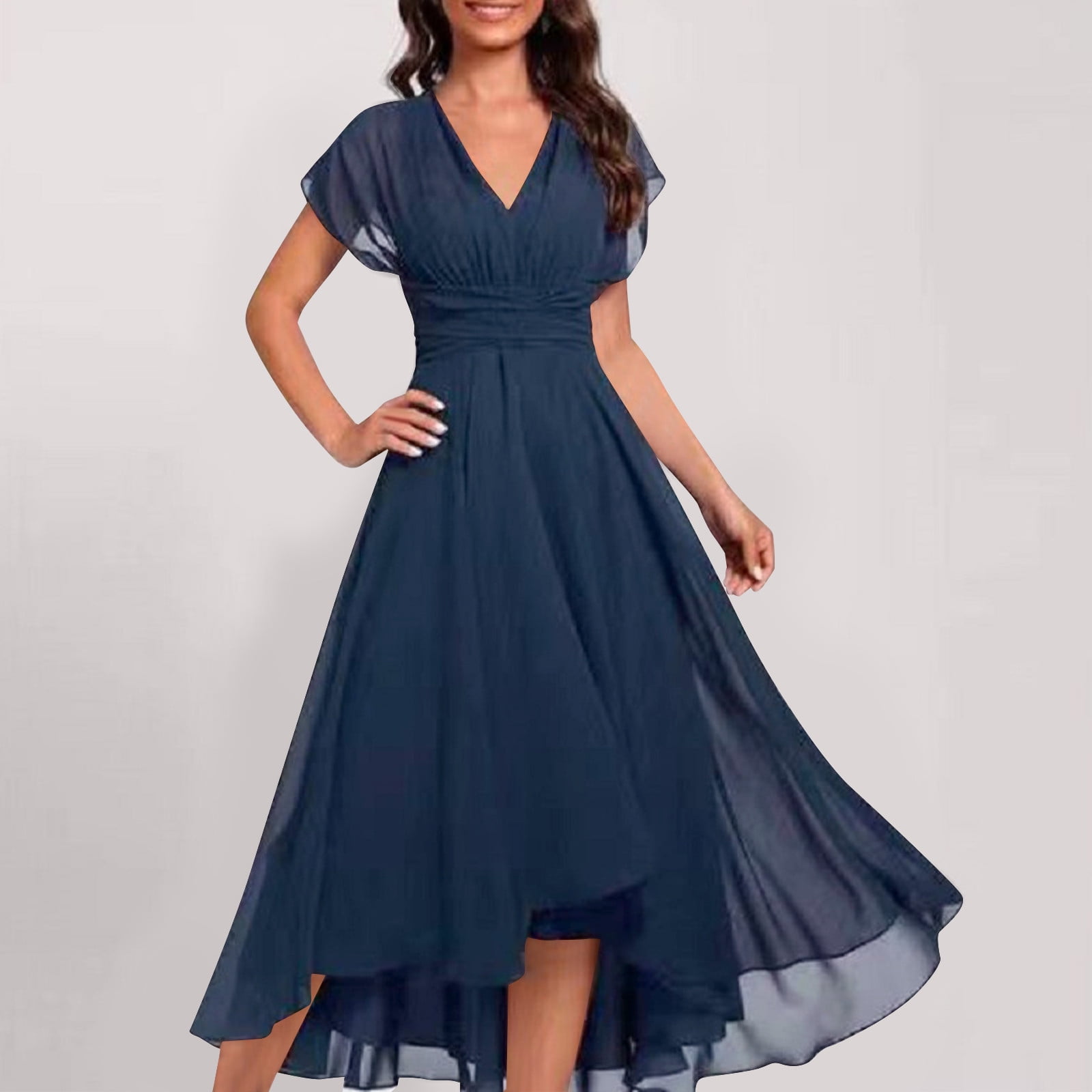 Tumotour Summer Dress For Women Bridesmaid Dresses Short A-Line V Neck  Asymmetrical Cocktail Dress For Women Formal Party Gowns - Walmart.ca