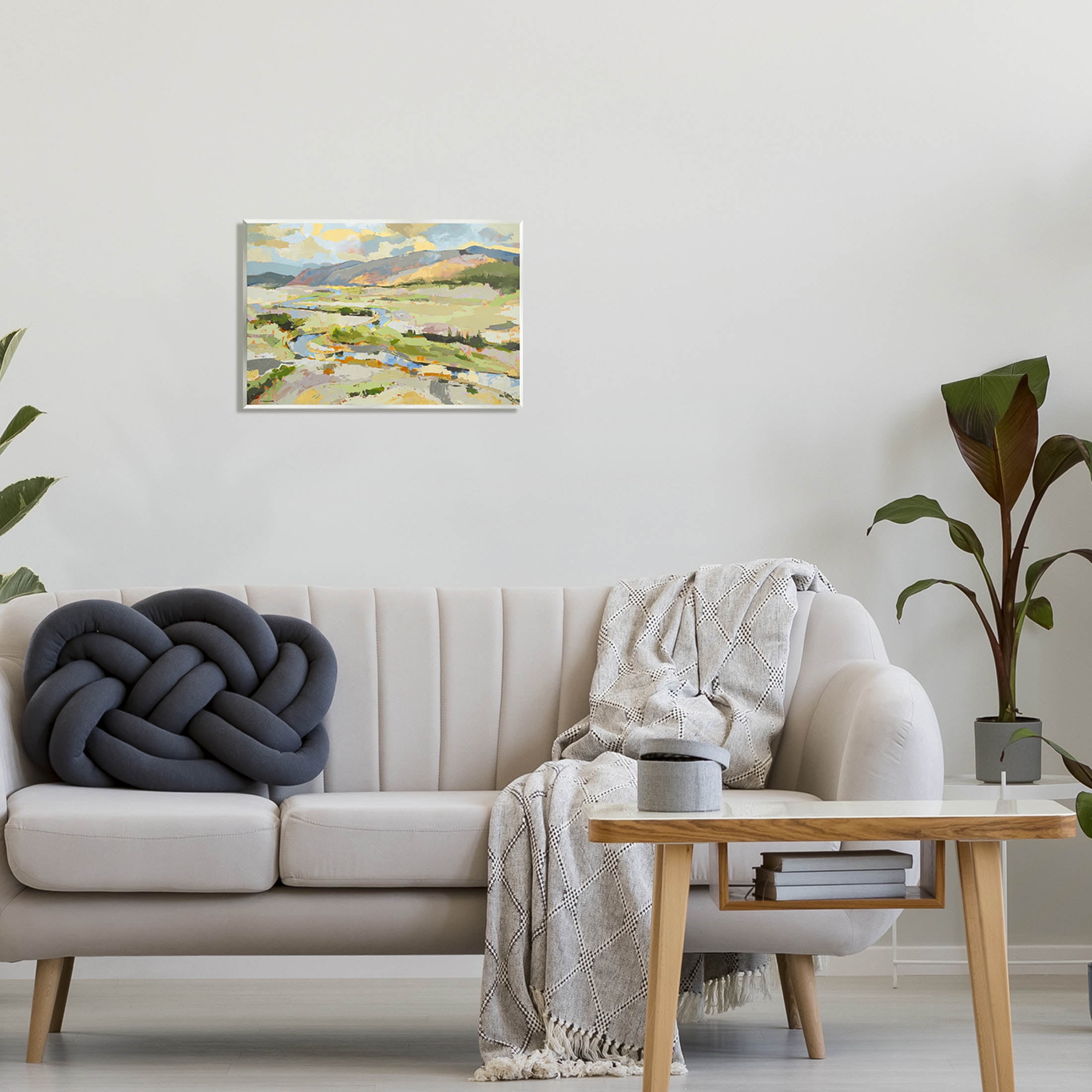 Lush Green Mountain Landscape Abstract Painting Unframed Art Print Wall Art