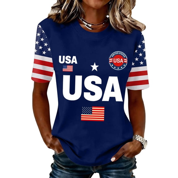 250th Anniversary Printed Women Shirts Casual 250 Years Of Freedom T Shirt Short Sleeve Tshirts Patriotic Tops