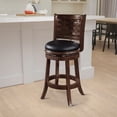 thumbnail image 6 of Kim 24 Inch Counter Stool, Solid Wood, Bonded Leather, Espresso, Black, 6 of 6