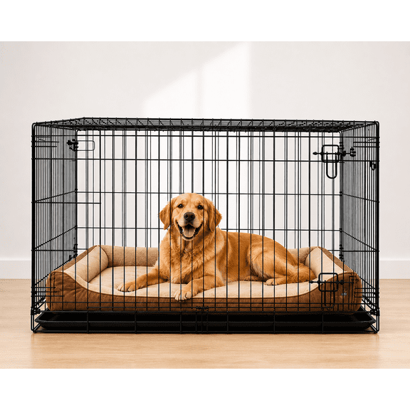36' X 24' X 27' Large Welded Wire Dog Crate with Bed Dog