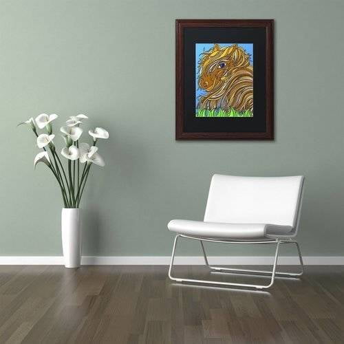 Trademark Fine Art "Harrington the Horse Alive" Canvas Art by Kathy G. Ahrens, Black Matte, Wood Frame