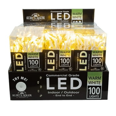 Kurt S. Adler 100-Light 5MM Warm White LED White Wire Light Set