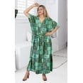 thumbnail image 3 of HAPPY BAY Women's Loungewear Loose Slit Dress Caftan Long Boho Night Shirts 2X-3X Geometric, Multi, 3 of 5