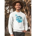 thumbnail image 2 of Abstract Blue Palm Tree. Sweatshirt Men -Image by Shutterstock, Male Small, 2 of 4