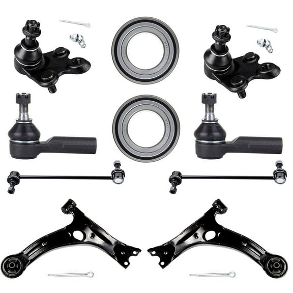 ECCPP - 10PCS Front Lower Control Arm Ball Joint Outer Tie Rod End Sway Bar Link Wheel Hub Bearing Compatible Fit 2003-2008 For Pontiac Vibe 2003-2008 For Toyota Matrix Suspension Kit