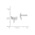 thumbnail image 2 of 14k White Gold Polished Cubic Zirconia Dragonfly Post Earrings - Measures 8.8x9.58mm Wide, 2 of 2
