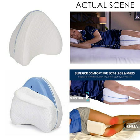 Knee Pillow Leg Positioner - Made from Memory Foam - Removable and Washable Cover - Promotes Better