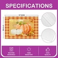 thumbnail image 4 of 12"x18" Fall Pumpkin Table Mats Placemat Boys Girls Autumn Harvest Placemats Set of 4 for Kids Maple Leaves Placemats for Dining Table Indoor Outdoor Kitchen Orange Grid Decor Table Place Mats, 4 of 4