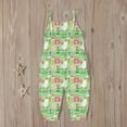 thumbnail image 5 of Penkiiy Toddler Kids Boys Girls Summer Easter Fashion Cute Flowers Print Suspenders Romper Jumpsuit Newborn Baby 4 Years Green 2023 Summer Deal, 5 of 8