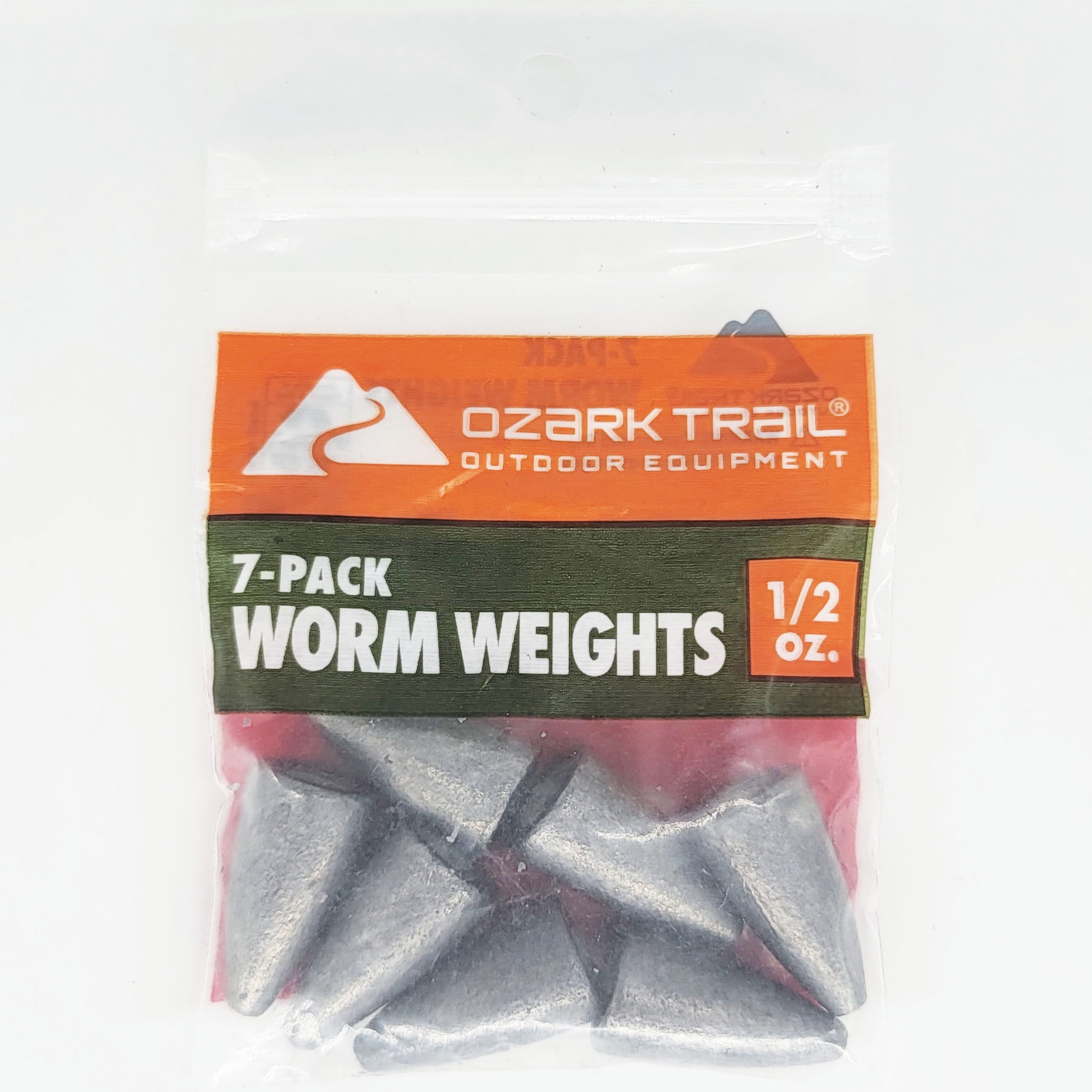 (6 pack) Ozark Trail Worm Weight 1/2 oz, Fishing Lead Weight, Product Size 0.87x0.47in