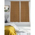thumbnail image 3 of Vintage Rattan Sheer Curtains 72 Inch Length 2 Panels Set Window Treatments, Minimalist Abstract Wicker Texture Brown Rod Pocket Semi Curtains for Living Room/Bedroom/Kitchen Décor, 104"W x 72"L, 3 of 7