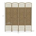 thumbnail image 3 of Folding Room Divider 4-Panel Natural Fiber Privacy Screen for Home Office, 3 of 9