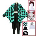 thumbnail image 1 of Disfraz de Cosplay de Demon Slayers Kimetsu no Yaiba, Tanjirou Kamado, Kimono, capa, ropa de Anime para fiesta de Halloween, conjunto de uniforme, 1 of 4