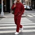 thumbnail image 6 of Men's 2 Piece Loose Fit Crewneck Tracksuit Set, Long Sleeve Pullover Sweatshirt & Drawstring Sweatpants with Side Pockets, Workout Running Activewear Outfit, 6 of 6