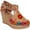 Floral Tan, variant on The Western Shops Womens Leather Mexican Huarache Sandal, Wedge Platform Sandals