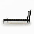 thumbnail image 6 of Camaflexi Mid Century Platform Bed Wood Panel Bed Frame with Headboard, Full, Black, 6 of 7