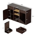 thumbnail image 3 of AHB Wine Bar Cabinet with Mini Fridge Space and Hidden Trash Storage, Coffee Bar Sideboard for Kitchen, Dining Room, 60.55"W x 19.69"D x 36.65"H, Coffee, 3 of 10