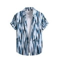 thumbnail image 2 of Zylanna Men's Hawaiian Shirts, Casual Turndown Collar Quickly Dry Short Sleeve Summer Beach Button Down Shirts Blue Size 2XL, 2 of 7