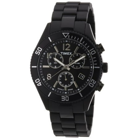 Timex Men's Chronograph T2N865 Black Resin Quartz Watch