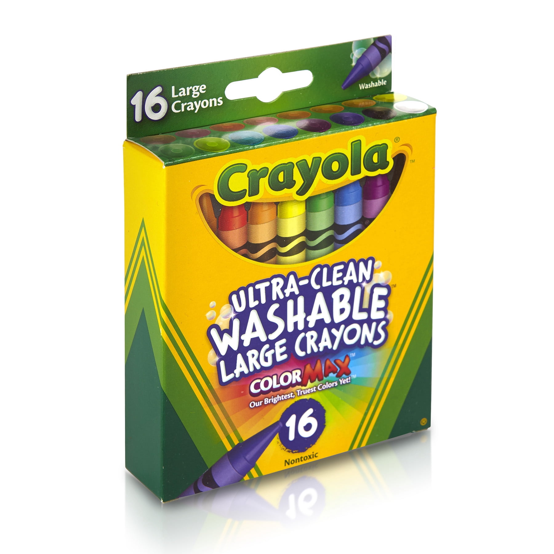 Crayola Large Ultra-Clean Washable Crayons, 16 Per Box, 6 Boxes