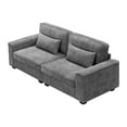 thumbnail image 3 of 79.5" Modern Sofa Couches,3-Seat Sofa Couch Linen Fabric Upholstered Sofa Furniture with Pillows for Living Room Bedroom Apartment,Grey, 3 of 7