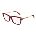 thumbnail image 6 of GUCCI GG0524O 008 Square Burgundy Shiny Gold Demo Lens 54 mm Women's Eyeglasses, 6 of 6