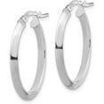 thumbnail image 2 of Solid 14k White Gold Polished 3.5mm Knife Edge Oval Hoop Earrings - 26.2mm, 2 of 5