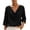 *Black, variant on VBVC Women's Cowl Neck 3/4 Sleeve Blouse,Ladies Loose Fit Casual Tunic Tops,Elegant Work Office Shirts for Women,Army Green,S-2XL