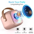 thumbnail image 2 of BONAOK Mini Karaoke Machine for Kids, Portable Bluetooth Karaoke Speaker with 2 Wireless Microphones for Girls Boys Family Home Party, Rose Gold, 2 of 8